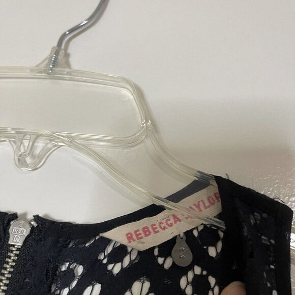 Rebecca Taylor Lace-Panel Black sleeveless Ponte Dress size US 2 - Picture 3 of 9